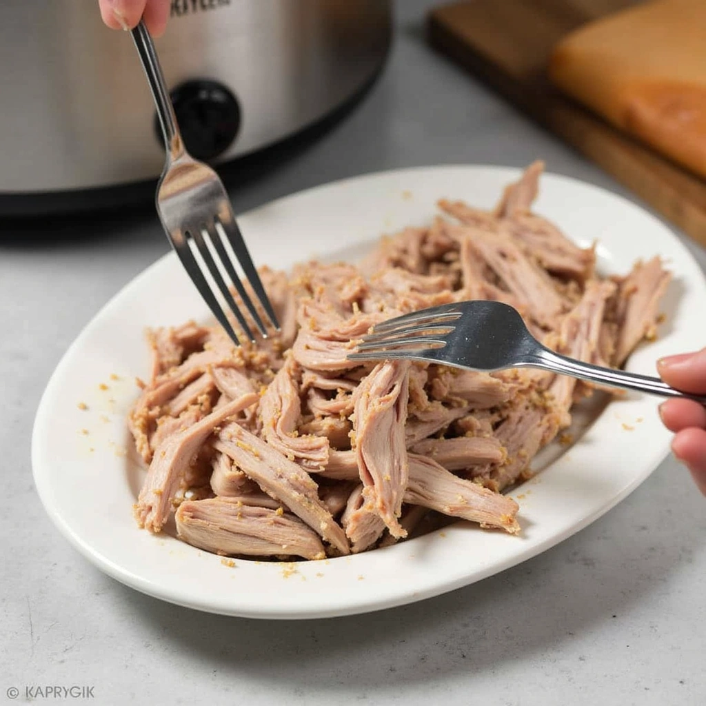 Authentic North Carolina Vinegar BBQ Sauce Pulled Pork Recipe - Step 4: Shred the Pork