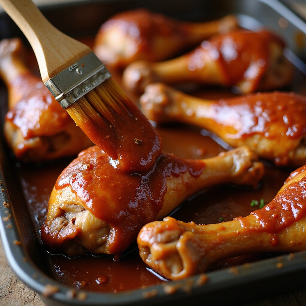 BBQ Chicken Drumsticks Oven Recipe for Easy Family Dinner - Step 6: Baste the Chicken