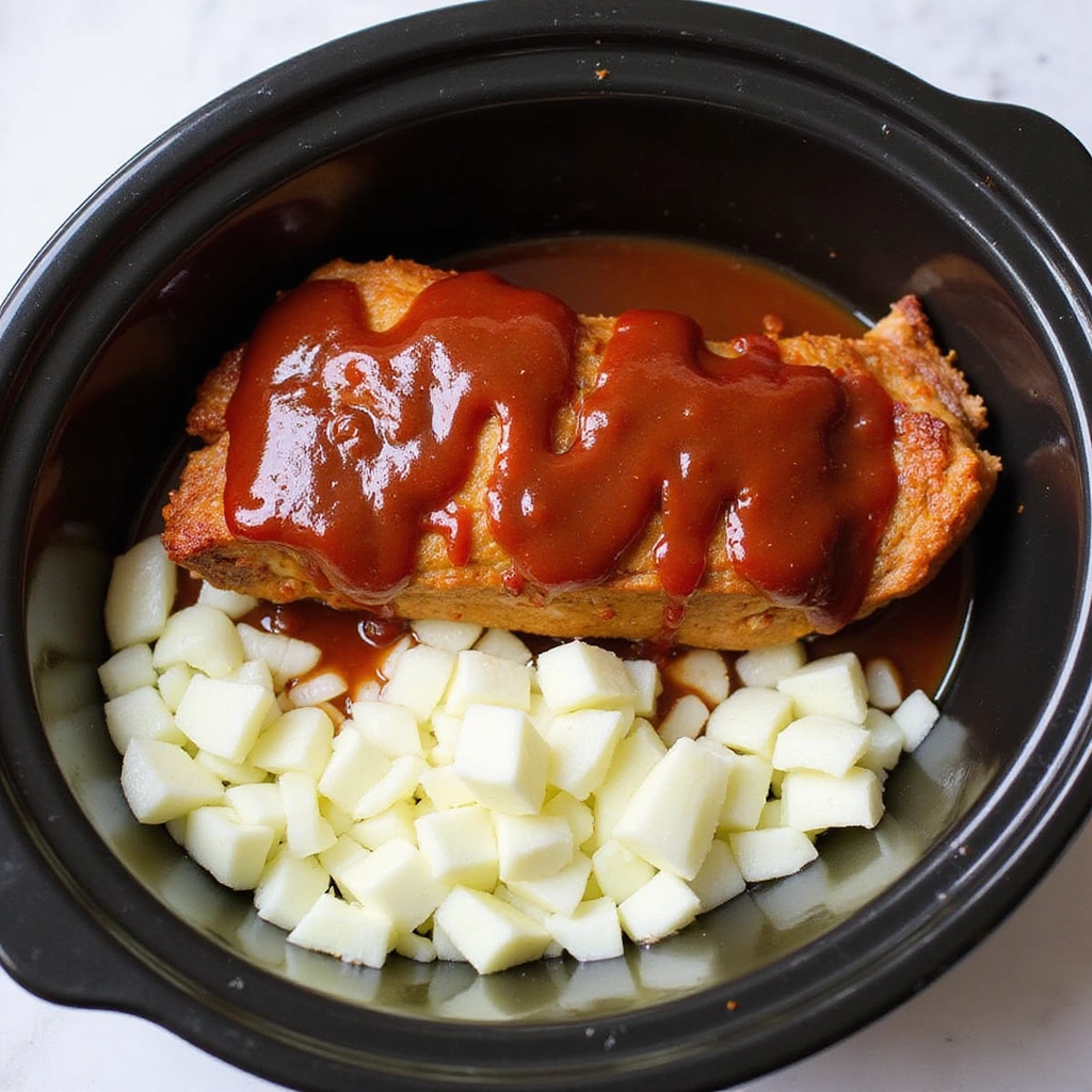 BBQ Pork Roast Crock Pot Recipe That’s Full of Flavor - Step 4: Layer the Ingredients in the Crock Pot