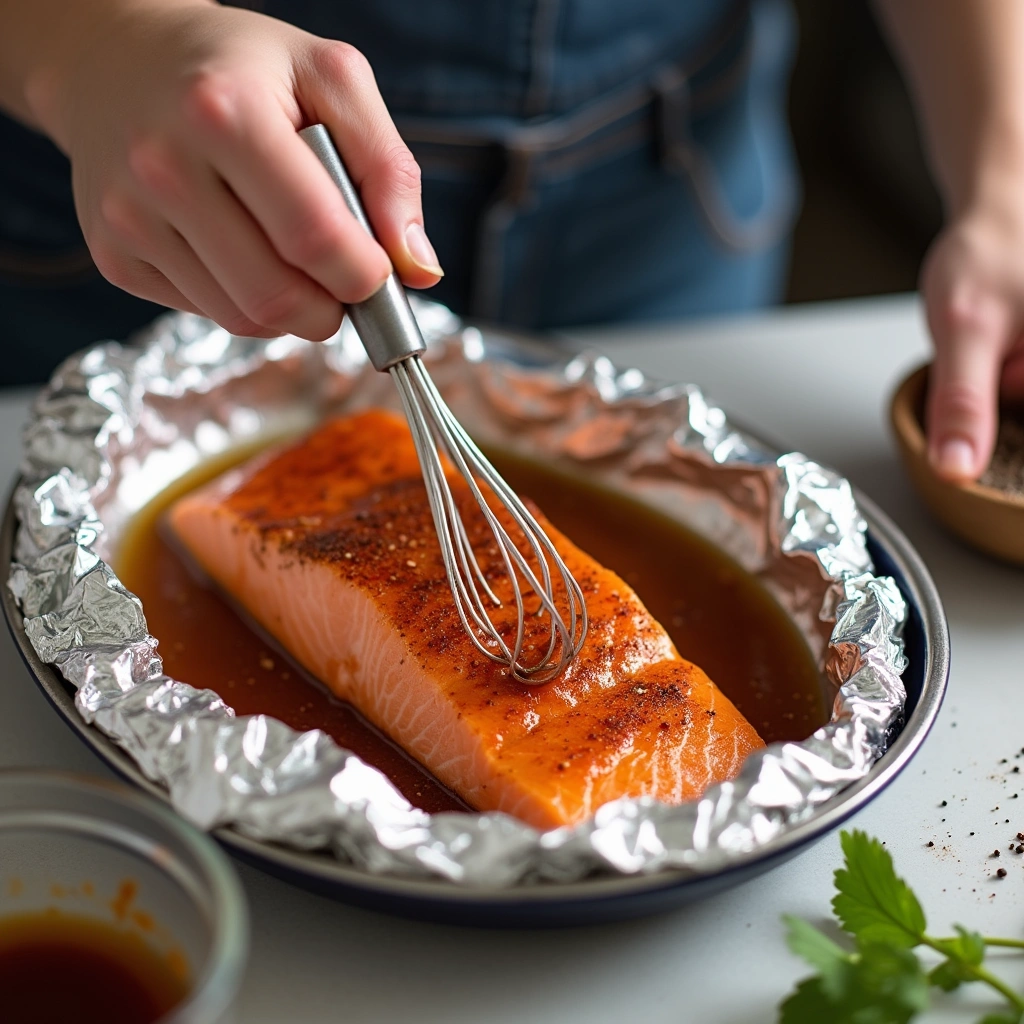 BBQ Salmon in Foil Recipe That’s Simple and Flavorful 1 BBQ Salmon in Foil Recipe That’s Simple and Flavorful - Step 1: Prepare the Marinade