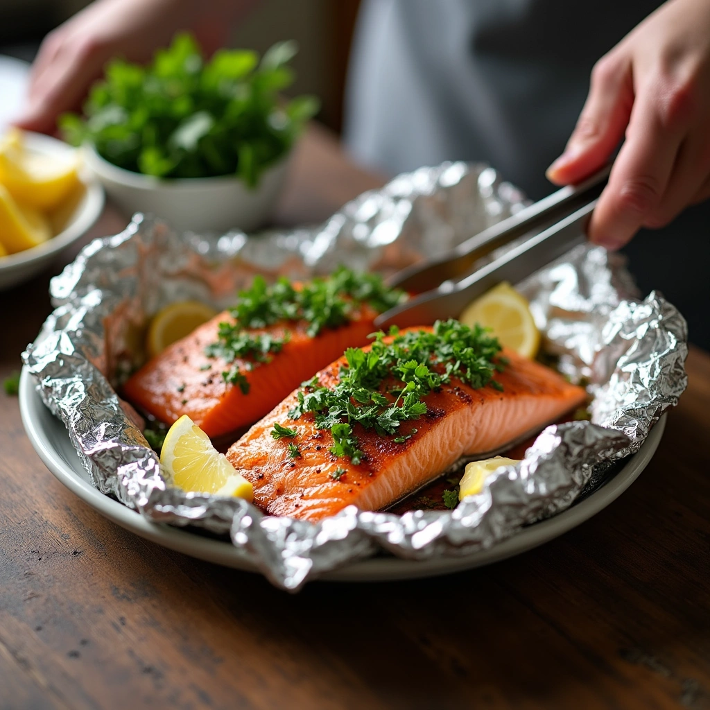 BBQ Salmon in Foil Recipe That’s Simple and Flavorful 9 BBQ Salmon in Foil Recipe That’s Simple and Flavorful - Step 9: Serve the Salmon