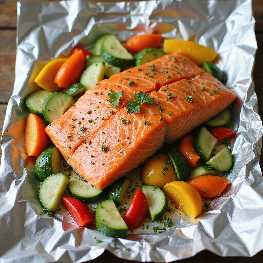 BBQ Whole Salmon in Foil Recipe That’s Healthy and Easy - Step 4: Prepare the Foil
