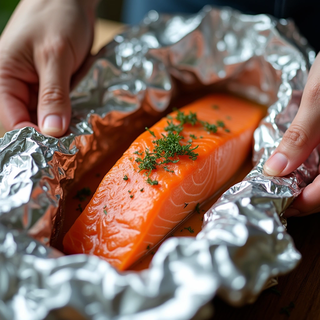 BBQ Whole Salmon in Foil Recipe That’s Healthy and Easy - Step 5: Wrap the Salmon