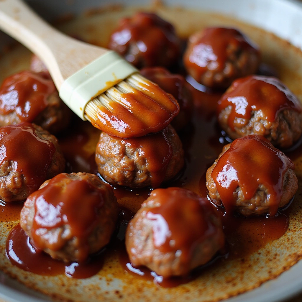 Classic BBQ Meatballs with Grape Jelly Recipe Everyone Loves - Step 6: Glaze with Sauce