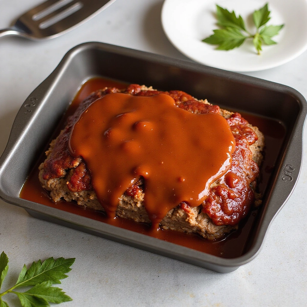 Classic Meatloaf with Oatmeal and Tangy BBQ Sauce Recipe - Step 5: Glaze the Meatloaf