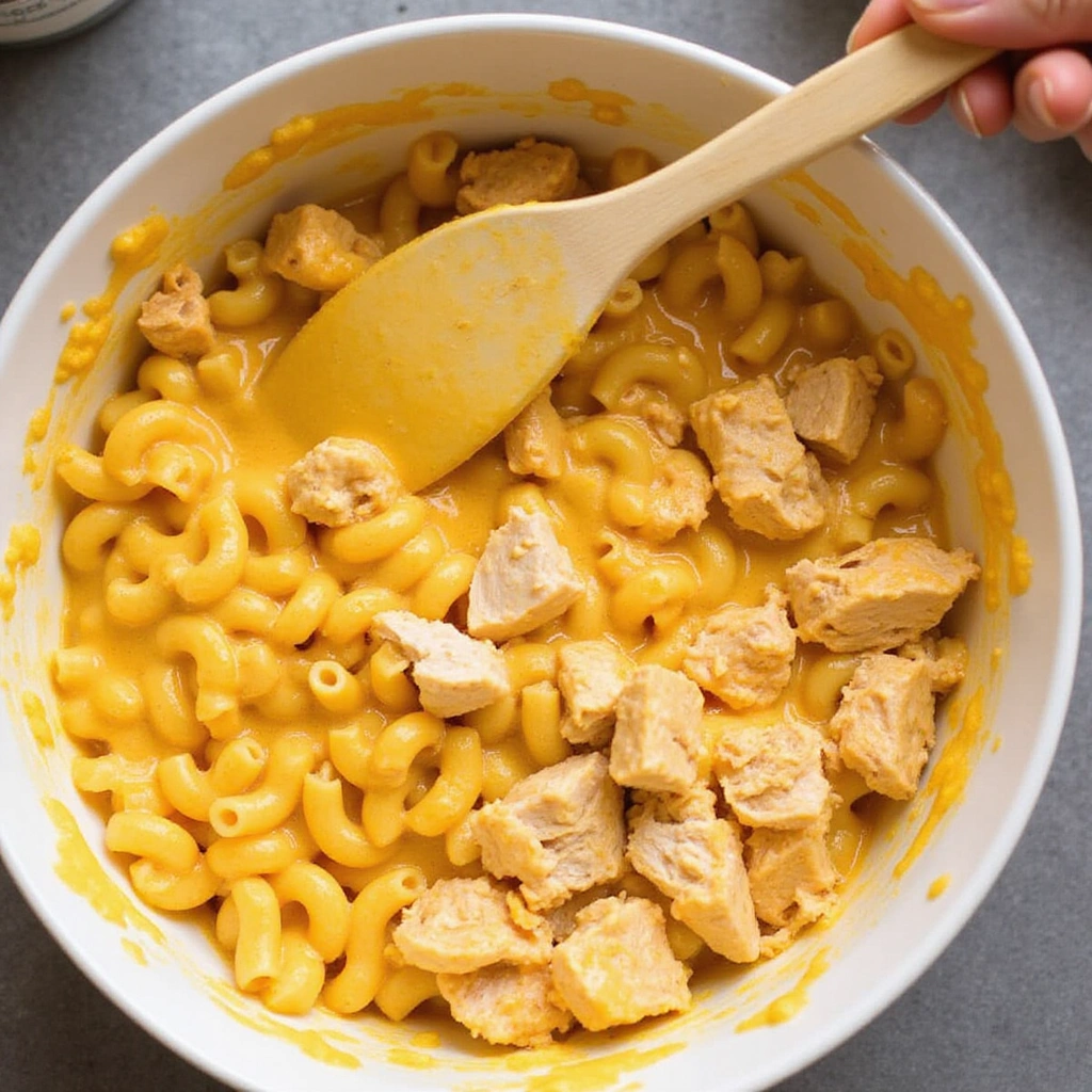 Creamy BBQ Chicken Mac and Cheese Recipe That’s Irresistible 4 Creamy BBQ Chicken Mac and Cheese Recipe That’s Irresistible - Step 4: Combine Pasta and Sauce