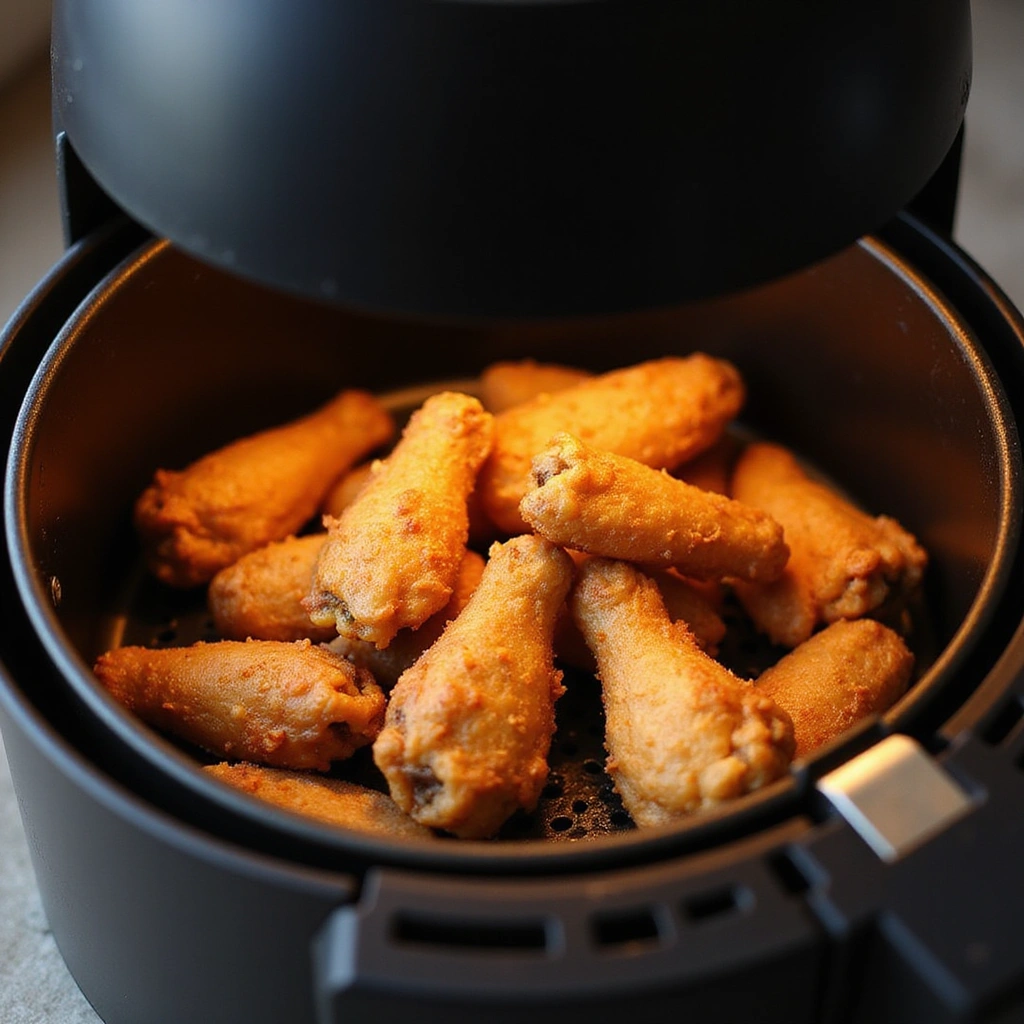 Crispy Air Fryer Chicken Wings with Honey BBQ Glaze - Step 5: Cook the Wings