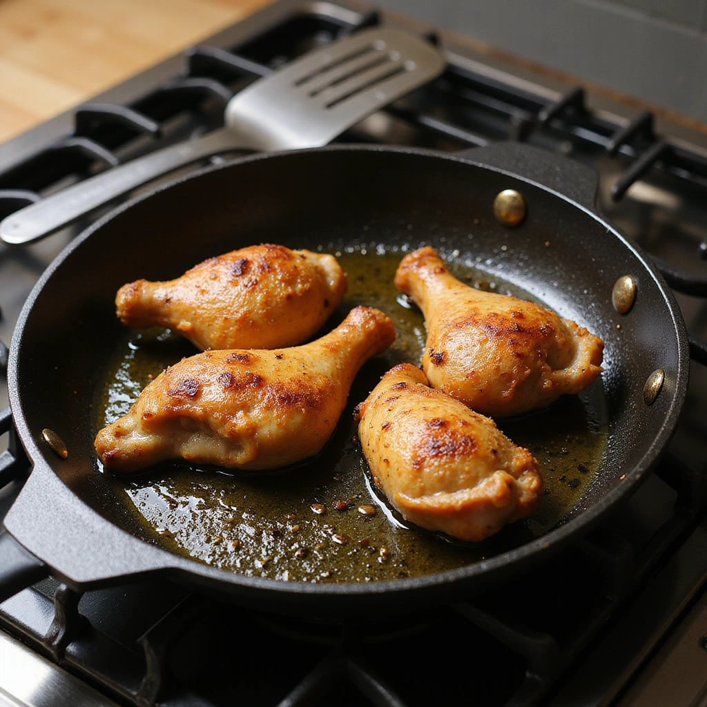 Crockpot BBQ Chicken Legs Recipe That Falls Off the Bone 3 Crockpot BBQ Chicken Legs Recipe That Falls Off the Bone - Step 3: Sear the Chicken