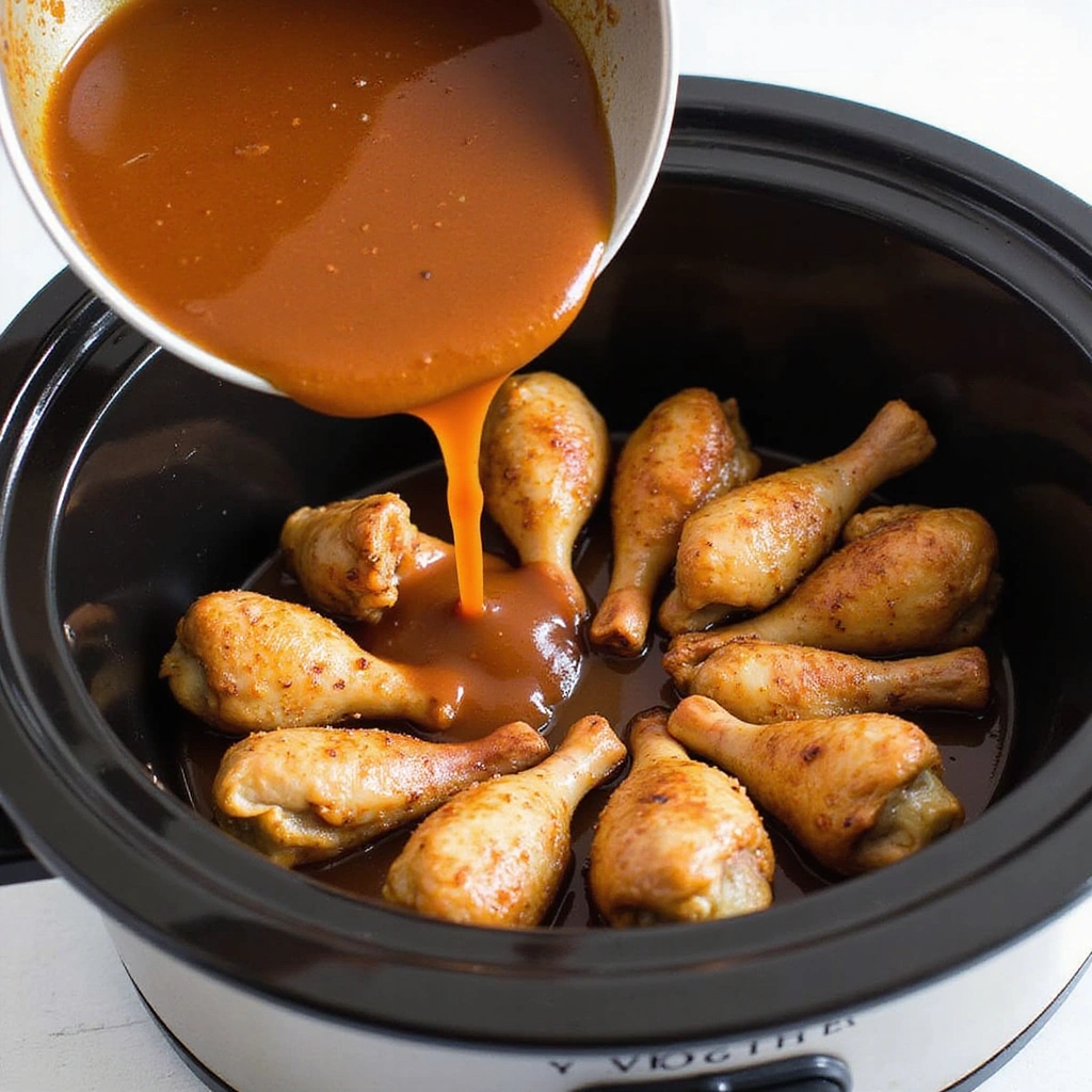 Crockpot BBQ Chicken Legs Recipe That Falls Off the Bone 4 Crockpot BBQ Chicken Legs Recipe That Falls Off the Bone - Step 4: Transfer to the Crockpot