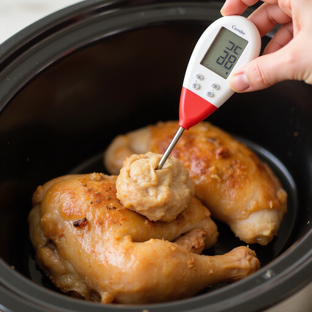 Crockpot BBQ Chicken Legs Recipe That Falls Off the Bone 6 Crockpot BBQ Chicken Legs Recipe That Falls Off the Bone - Step 6: Check for Doneness