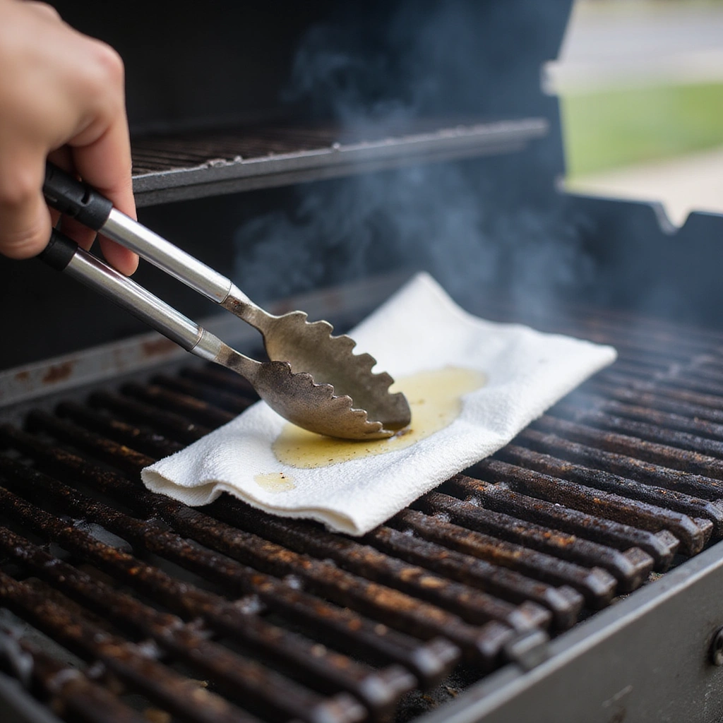 Grilled BBQ Pork Chop Recipe with Smoky Flavor - Step 4: Oil the Grill Grates