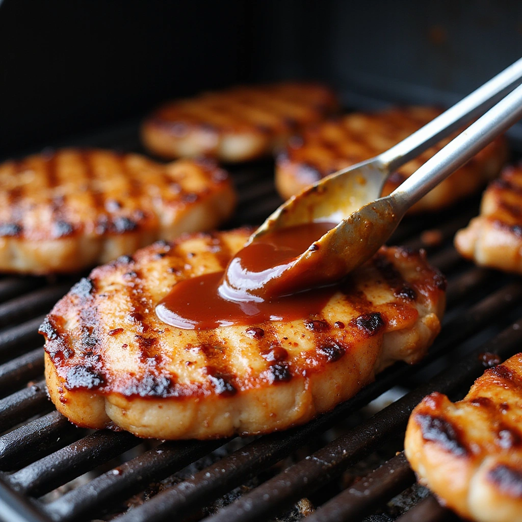 Grilled BBQ Pork Chop Recipe with Smoky Flavor - Step 6: Flip and Baste