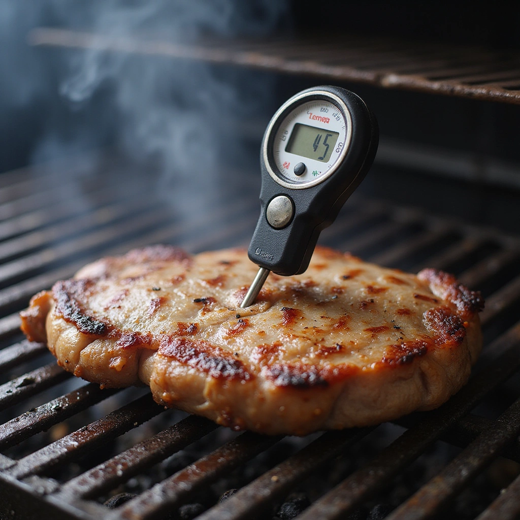 Grilled BBQ Pork Chop Recipe with Smoky Flavor - Step 7: Check for Doneness