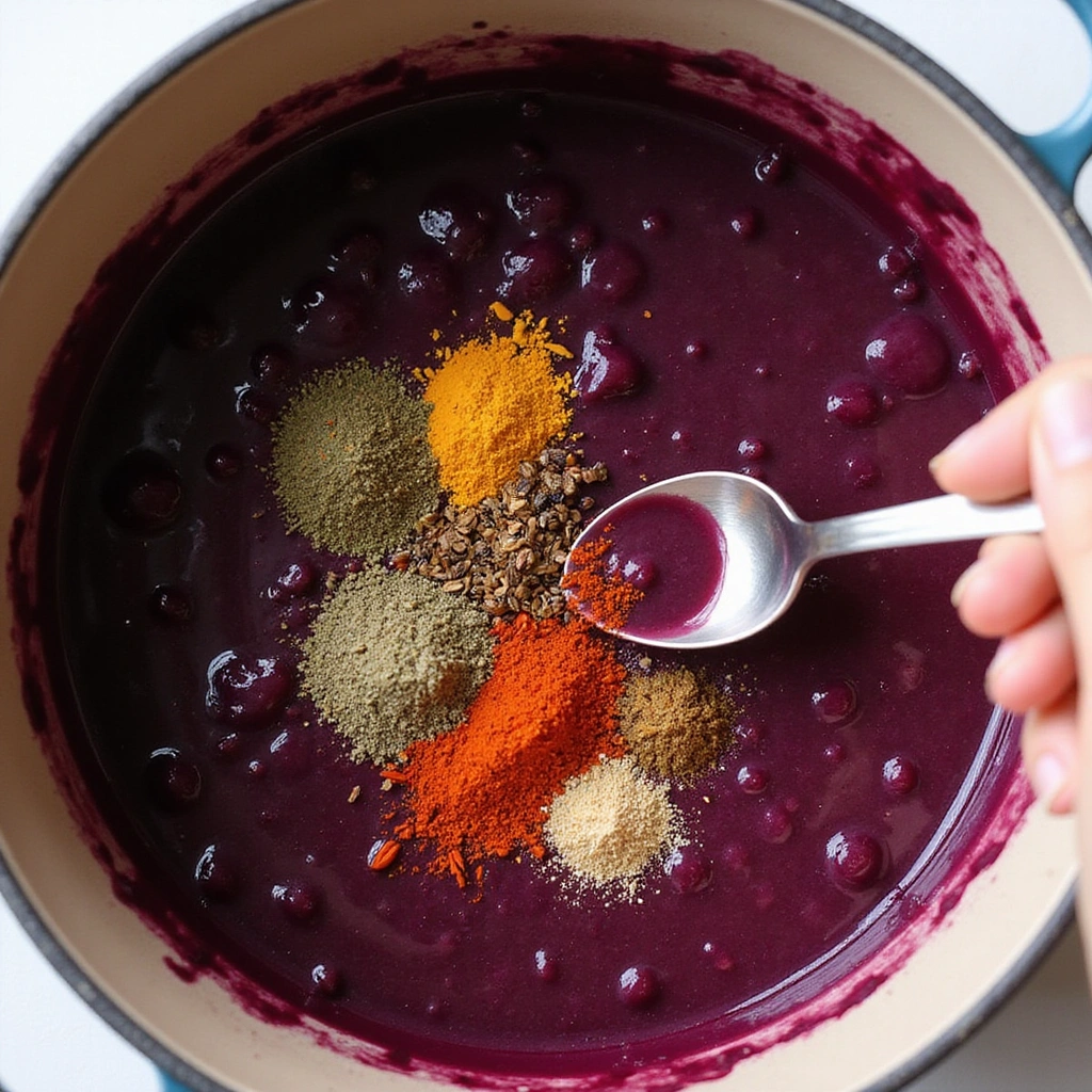 Homemade Blueberry BBQ Sauce Recipe Perfect for Canning - Step 4: Add Seasonings