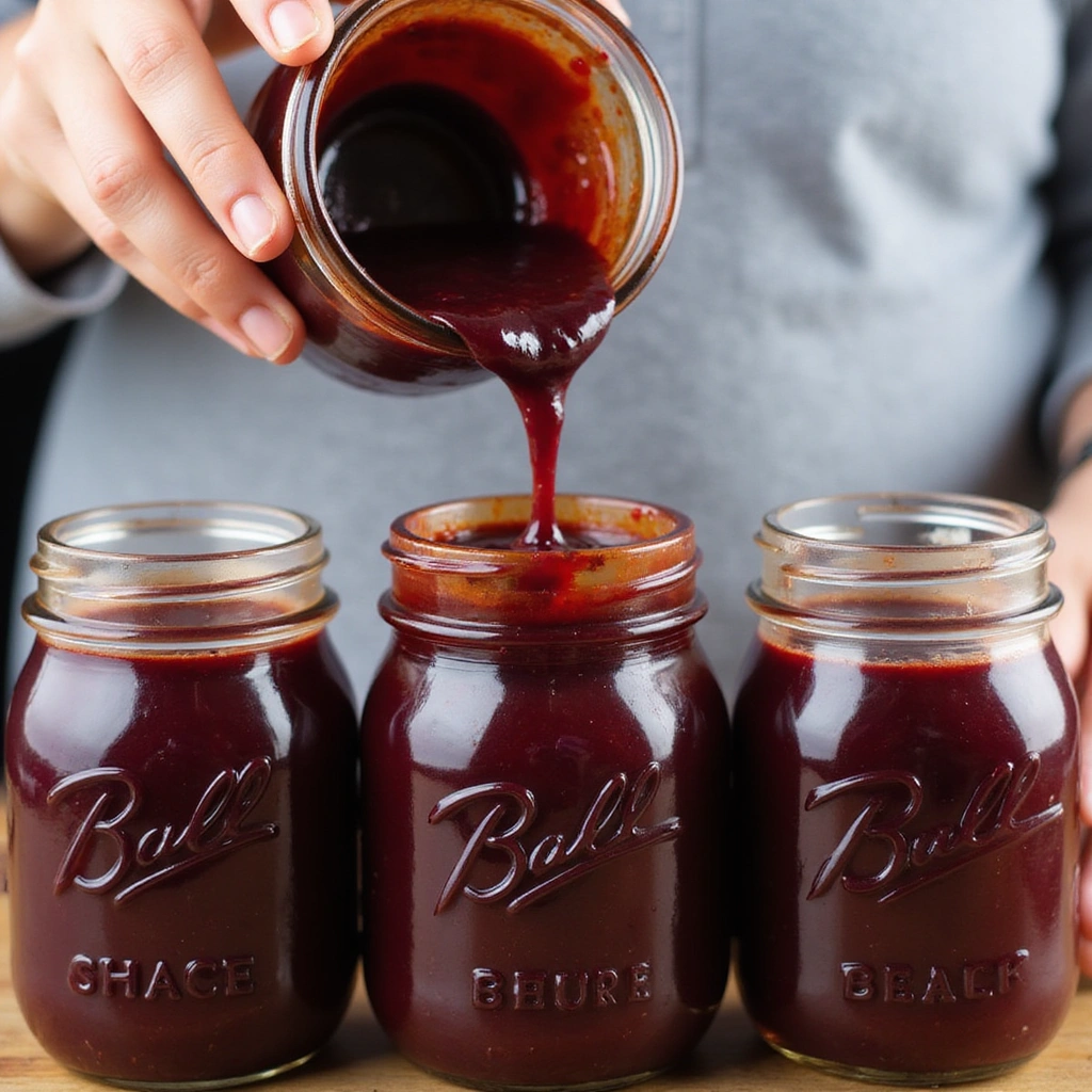 Homemade Blueberry BBQ Sauce Recipe Perfect for Canning - Step 7: Fill Jars with Sauce