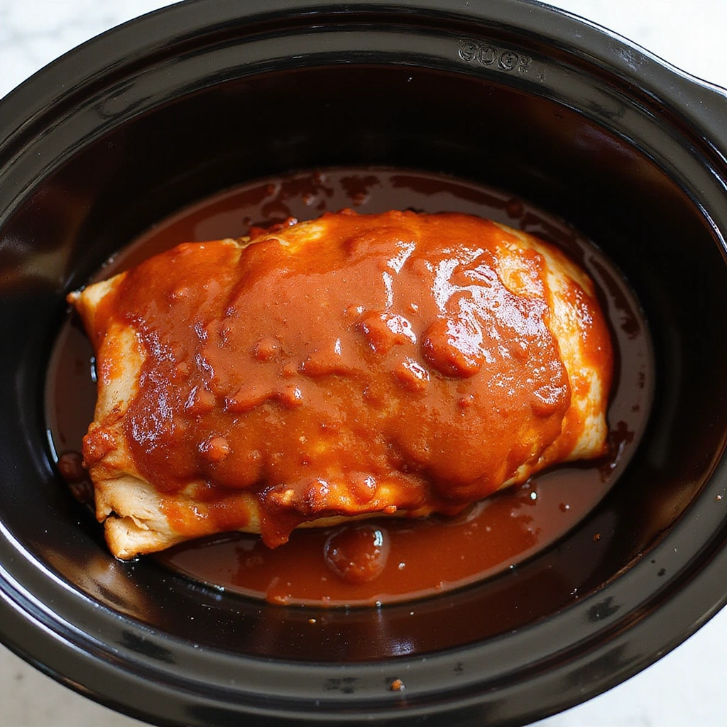 Juicy Pulled Pork Crock Pot BBQ with Homemade Barbecue Sauce - Step 4: Place Pork in the Crock Pot