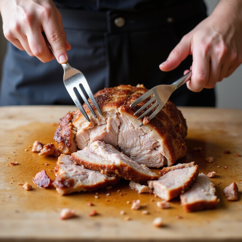 Juicy Pulled Pork Crock Pot BBQ with Homemade Barbecue Sauce - Step 6: Shred the Pork