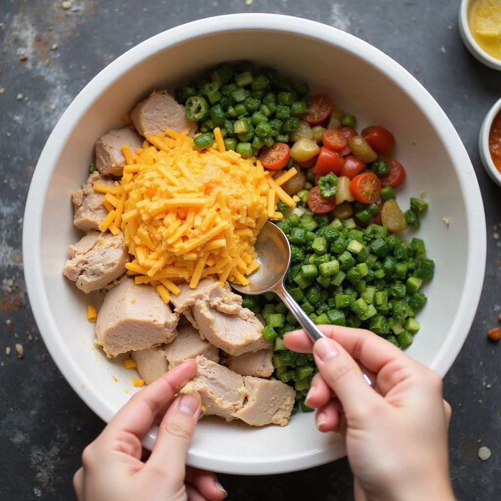 Optavia Lean and Green 5&1 Mini BBQ Cheddar Meatloaf Recipe You’ll Love - Step 3: Mix Ingredients