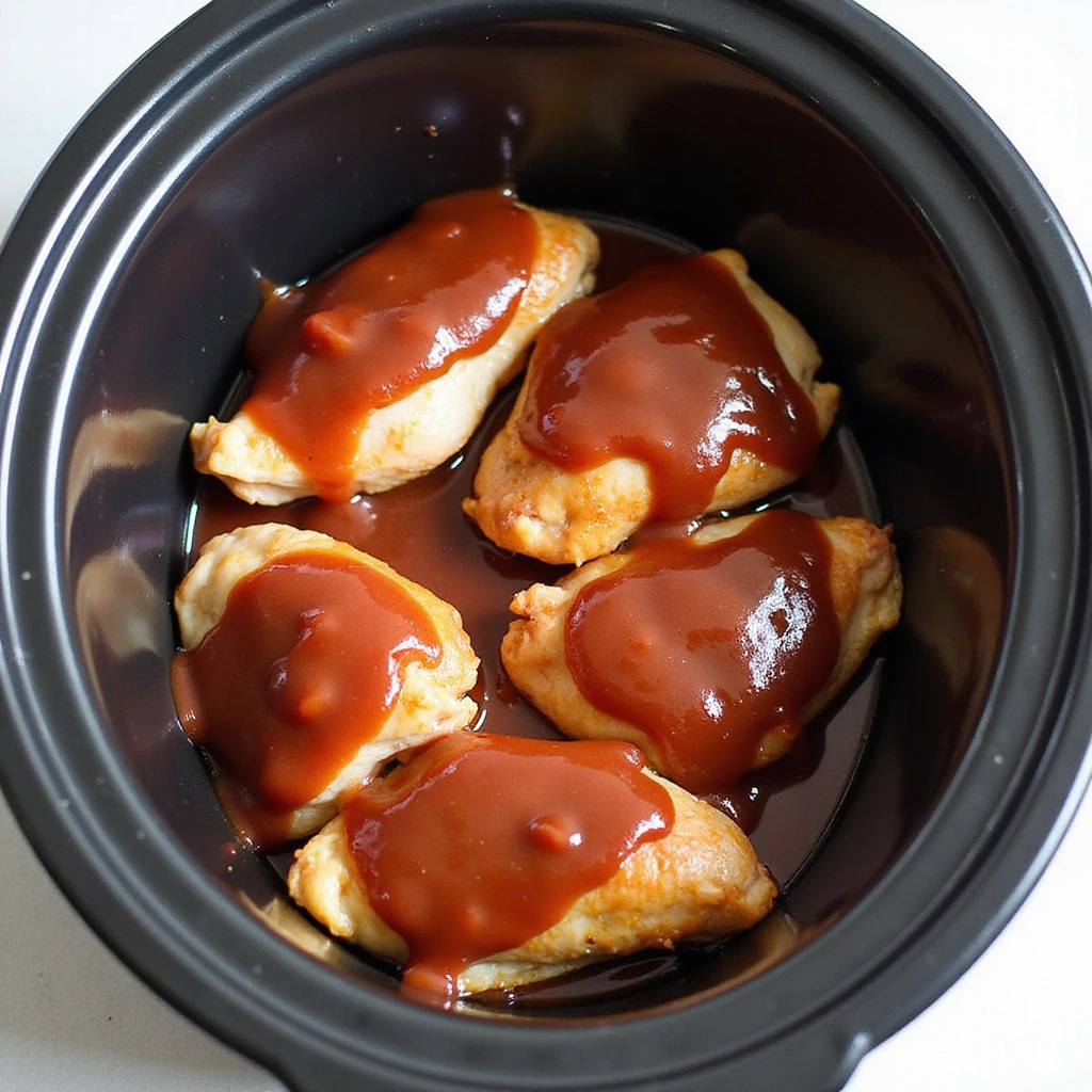 Slow Cooker BBQ Chicken Recipe That’s Always Juicy - Step 3: Layer the Chicken