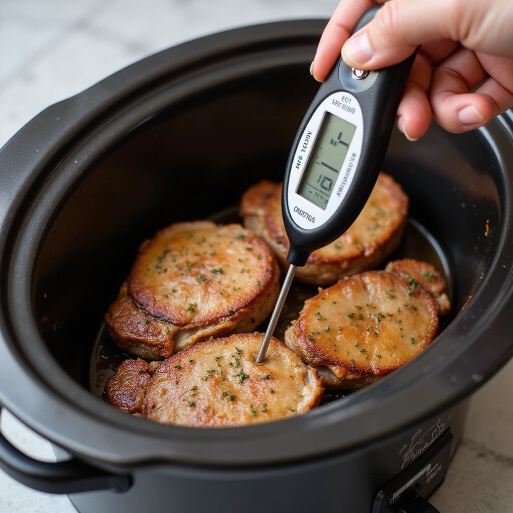 Slow Cooker BBQ Pork Chop Recipe That Melts in Your Mouth - Step 6: Check for Doneness