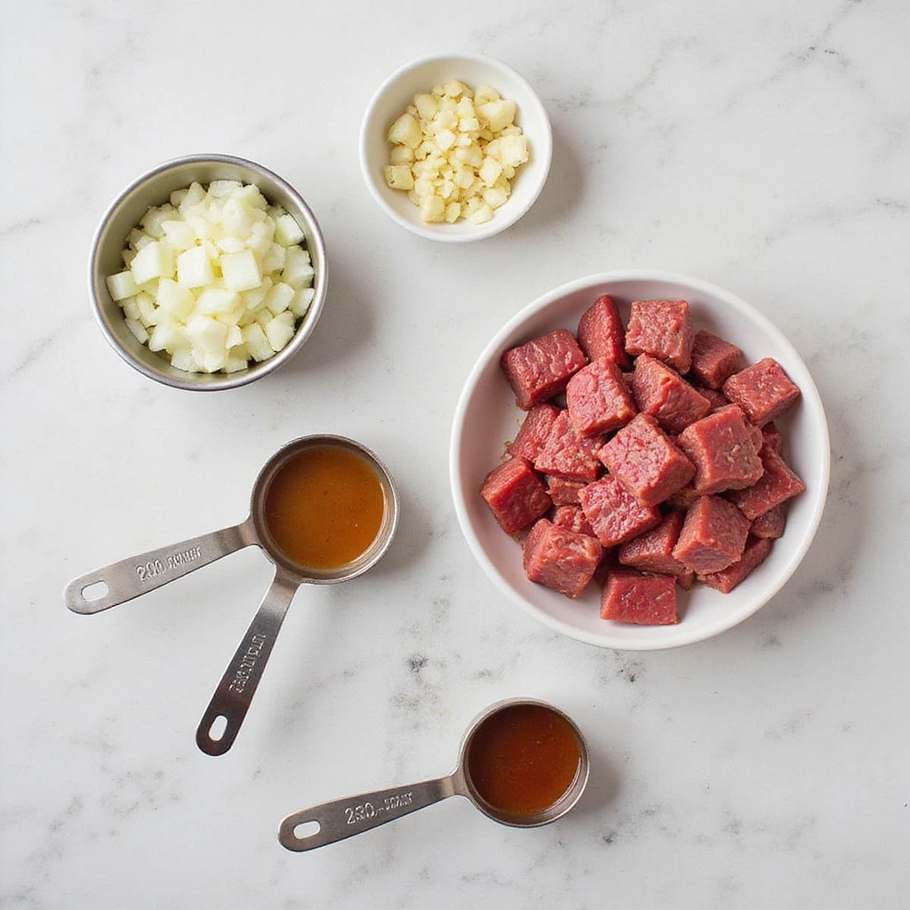 Tender BBQ Beef Tips Crock Pot Recipe with Rich Gravy - Step 1: Prepare Ingredients
