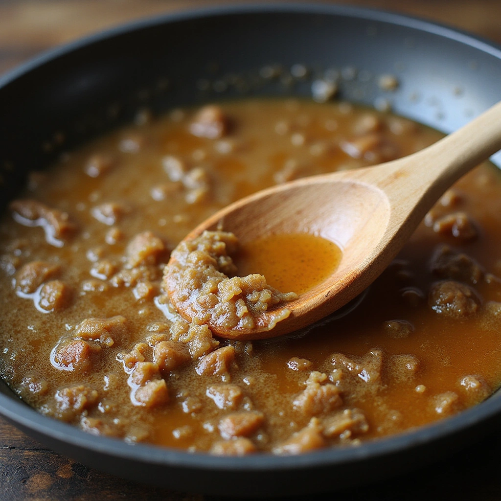Tender BBQ Beef Tips Crock Pot Recipe with Rich Gravy - Step 3: Deglaze the Pan
