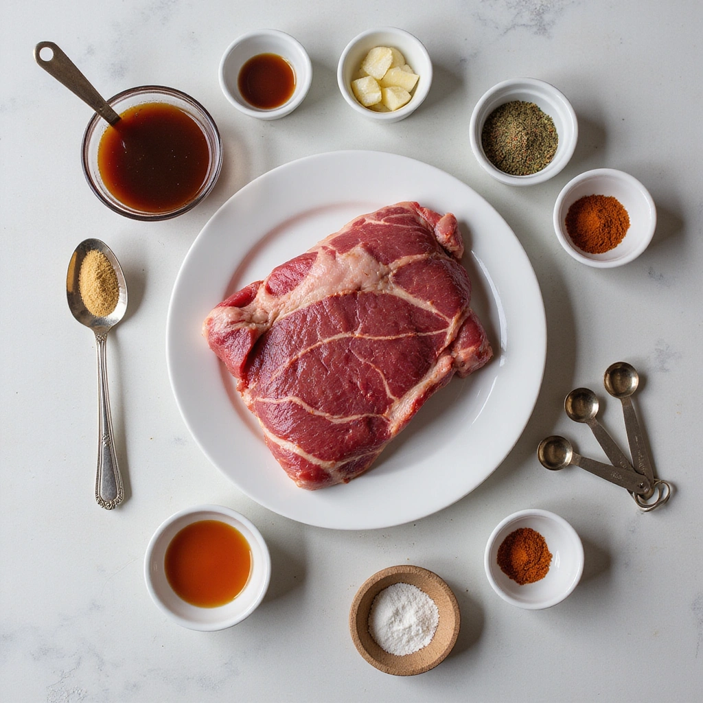 Tender Rump Roast Crock Pot BBQ Shredded Beef Recipe - Step 1: Prepare Ingredients