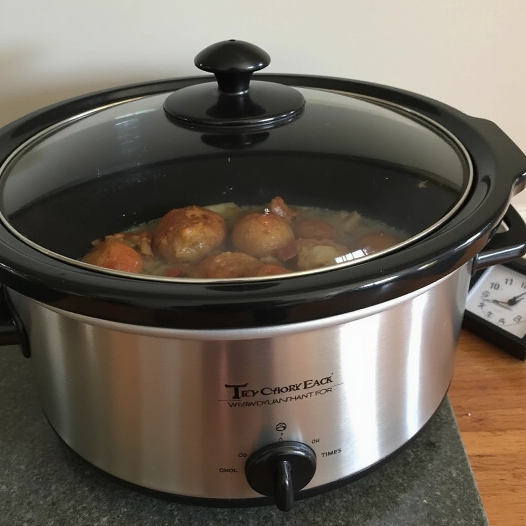 Tender Rump Roast Crock Pot BBQ Shredded Beef Recipe - Step 5: Set Cooking Time