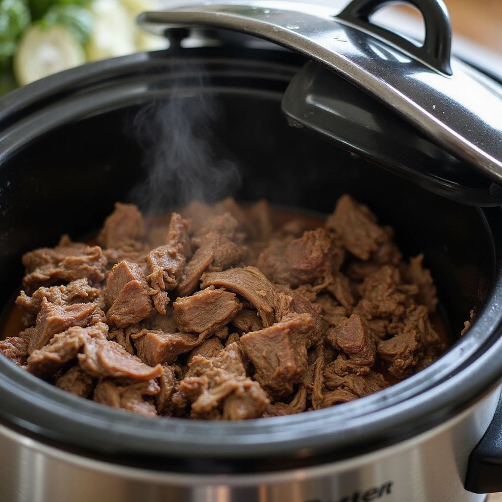 Tender Rump Roast Crock Pot BBQ Shredded Beef Recipe - Step 6: Check for Tenderness