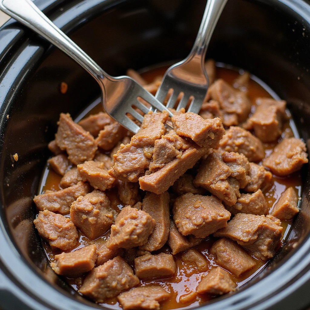 Tender Rump Roast Crock Pot BBQ Shredded Beef Recipe - Step 7: Shred the Beef