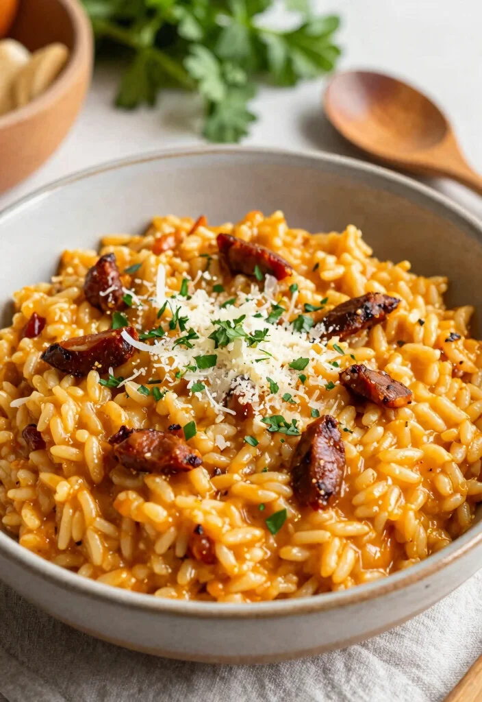 10 Chorizo Dinner Recipes with Bold Savory Flavor - 8. Chorizo Risotto 1