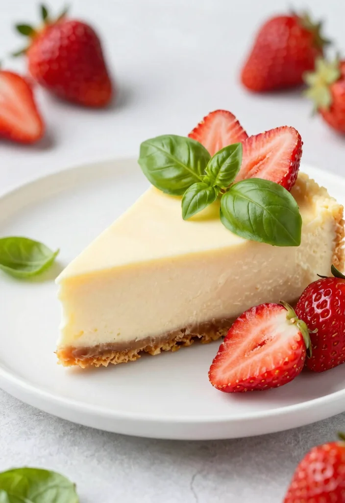10 Healthy Cheesecake Recipes for Lighter Sweet Cravings - 10. Strawberry Basil Cheesecake 1