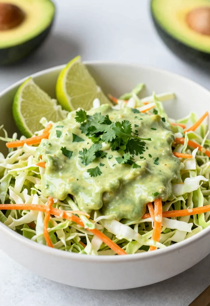 10 Healthy Coleslaw Recipes for Light Fresh Sides 45 10 Healthy Coleslaw Recipes for Light Fresh Sides - 5. Creamy Avocado Coleslaw 1