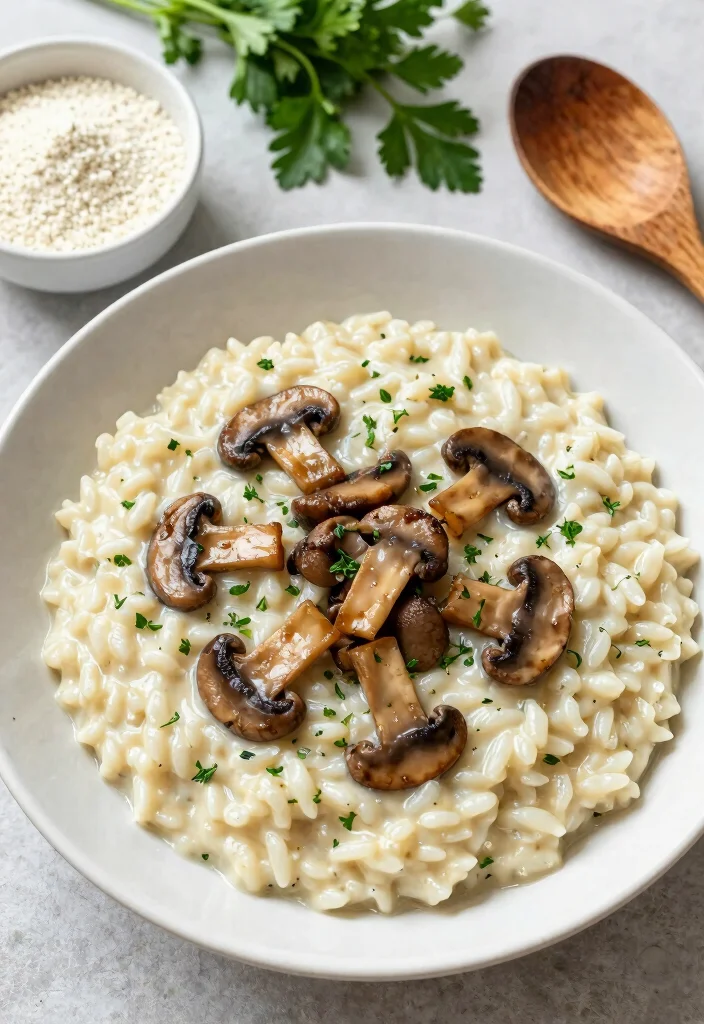 10 Vegan Slow Cooker Recipes for Hands-Off Dinners 12 10 Vegan Slow Cooker Recipes for Hands-Off Dinners - 2. Creamy Vegan Mushroom Risotto 1
