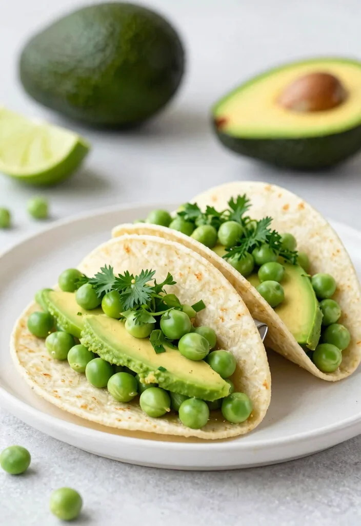 10 Vegan Taco Recipes for Fun Weeknight Meals - 9. Green Pea & Avocado Tacos 1