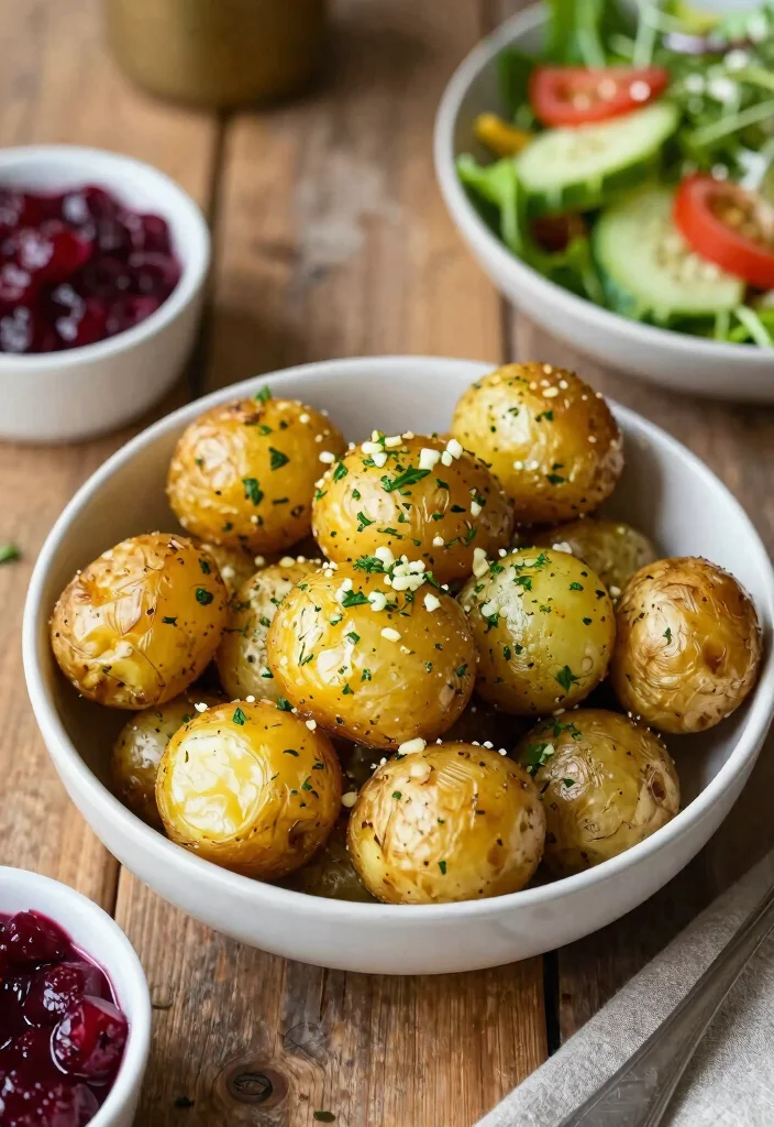 12 Christmas Dinner Recipes for a Festive Holiday Table - 8. Roasted Garlic and Herb Baby Potatoes 1
