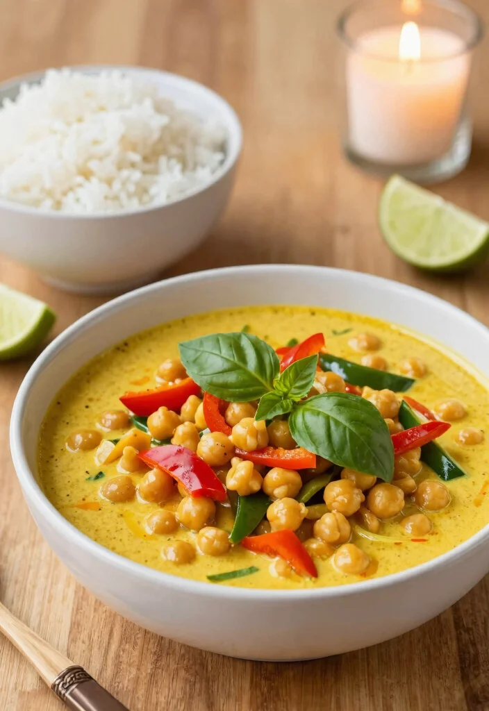 12 Cozy Dinner Recipes for Warm Comforting Nights - 10. Thai Coconut Curry with Chickpeas 1