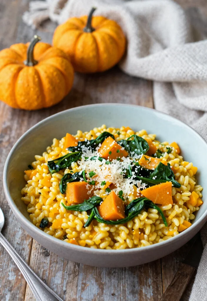 12 Cozy Dinner Recipes for Warm Comforting Nights - 8. Butternut Squash and Spinach Risotto 1