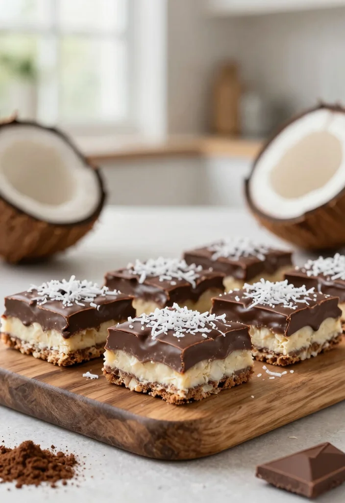 12 Dessert Bar Recipes for Easy Slice and Serve Sweets - 1. No-Bake Chocolate Coconut Bars 1