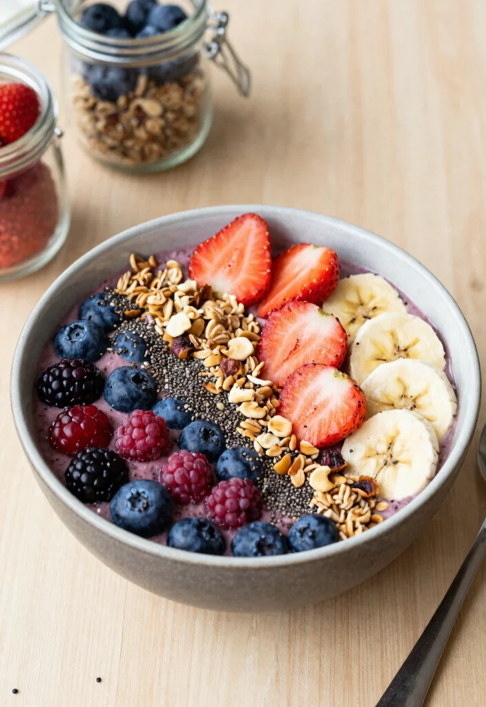 12 Healthy Breakfast Recipes to Start the Day Right 23 12 Healthy Breakfast Recipes to Start the Day Right - 3. Berry Smoothie Bowl 1