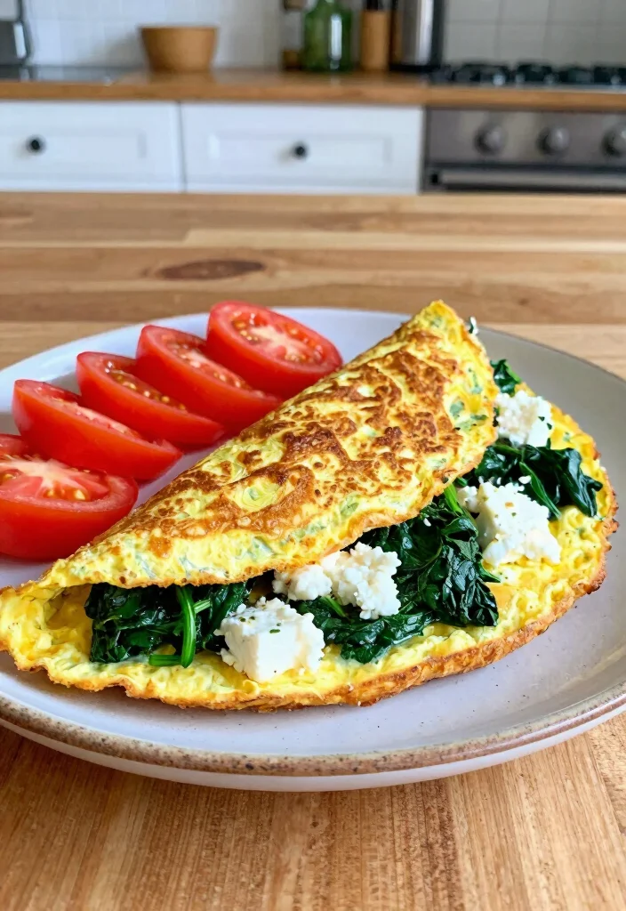 12 Healthy Breakfast Recipes to Start the Day Right 67 12 Healthy Breakfast Recipes to Start the Day Right - 7. Spinach and Feta Omelet 1