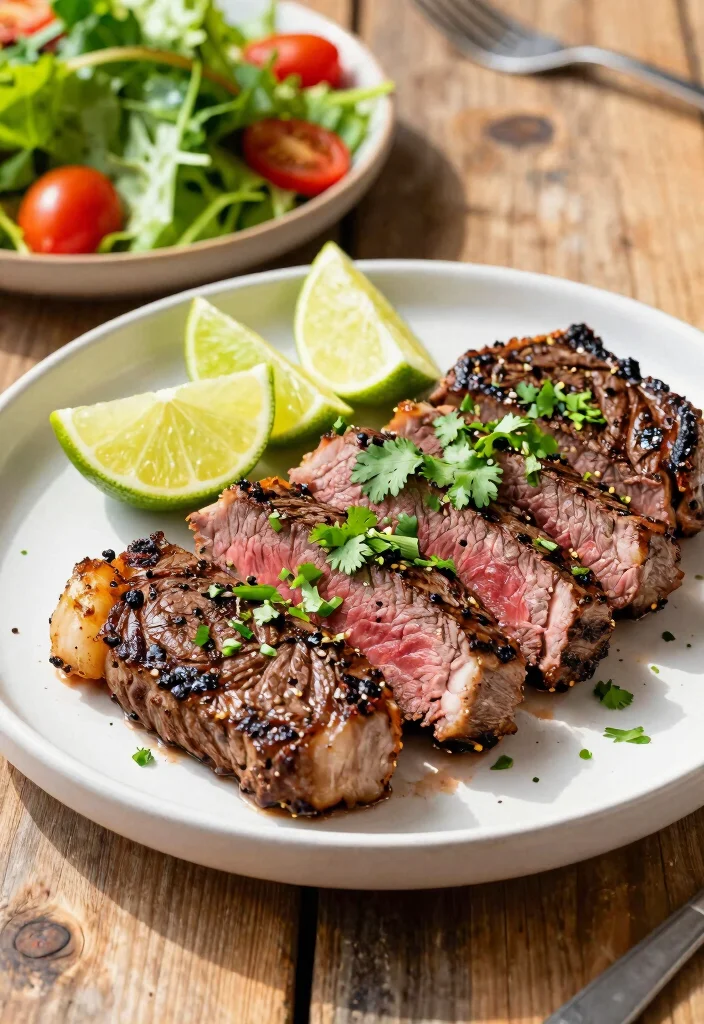 12 Healthy Steak Recipes for Lean Satisfying Dinners 1 12 Healthy Steak Recipes for Lean Satisfying Dinners - 1. Lime and Herb Marinated Flank Steak 1
