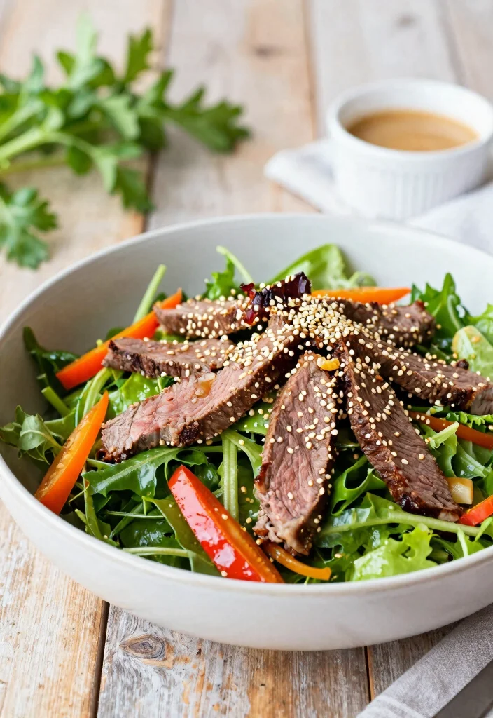 12 Healthy Steak Recipes for Lean Satisfying Dinners 122 12 Healthy Steak Recipes for Lean Satisfying Dinners - 12. Asian Sesame Steak Salad 1