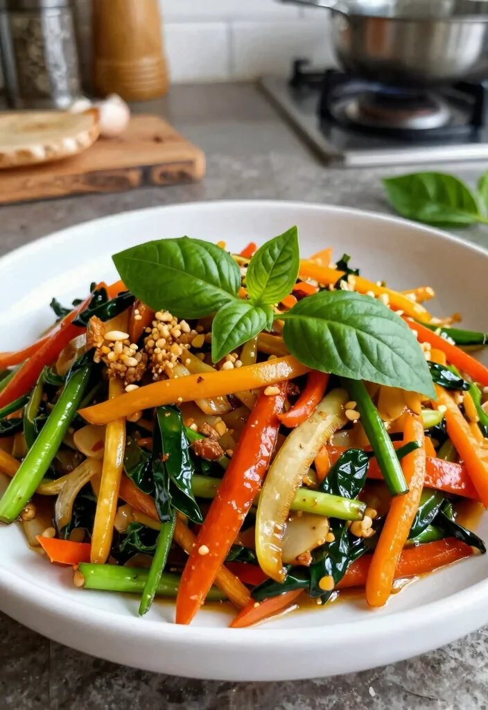 12 Healthy Stir Fry Recipes for Fast Flavorful Meals 111 12 Healthy Stir Fry Recipes for Fast Flavorful Meals - 11. Thai Basil Vegetable Stir Fry 1