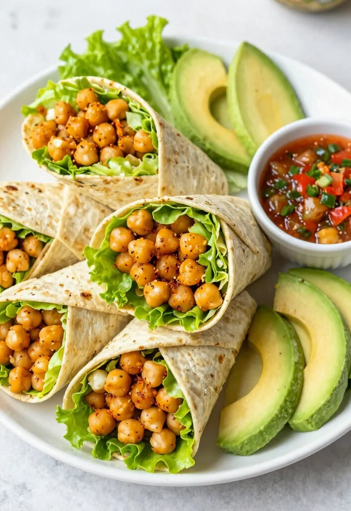 12 Low Carb Vegan Recipes for Light Balanced Meals 23 12 Low Carb Vegan Recipes for Light Balanced Meals - 3. Spicy Chickpea Lettuce Wraps 1