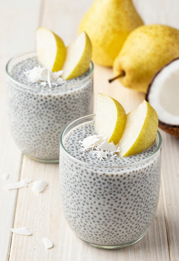 12 Pear Dessert Recipes for Light and Elegant Sweets 111 12 Pear Dessert Recipes for Light and Elegant Sweets - 11. Pear and Coconut Chia Pudding 1