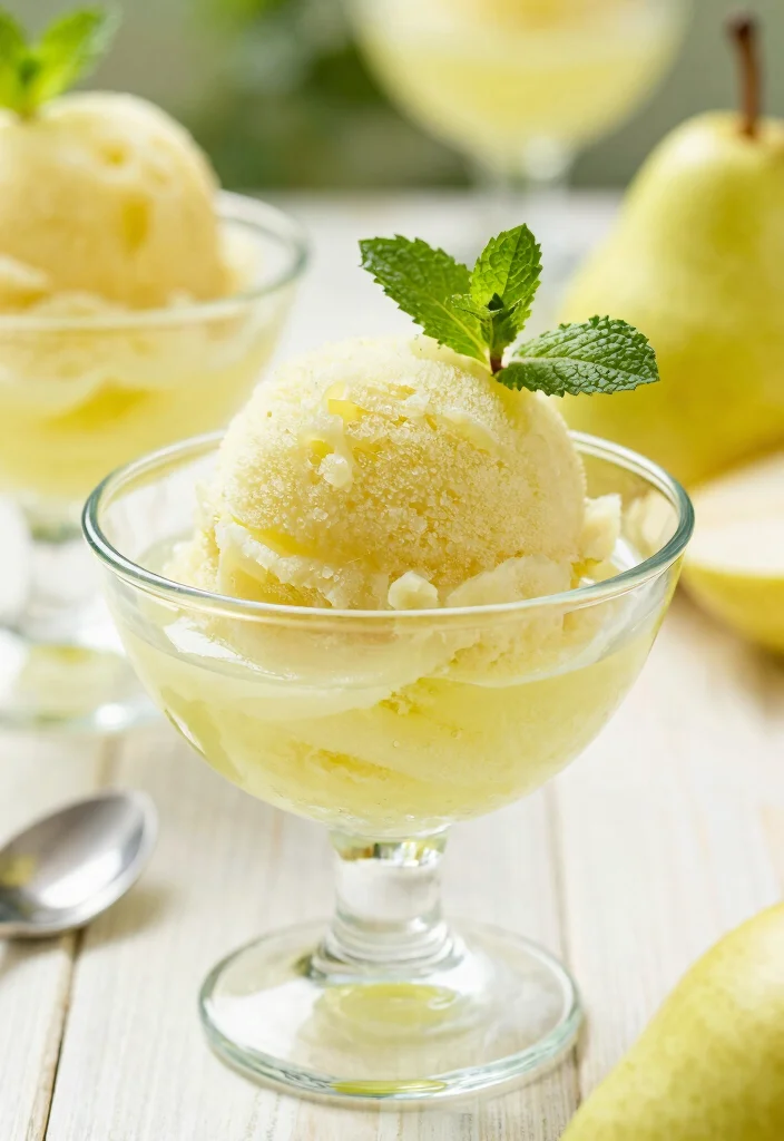 12 Pear Dessert Recipes for Light and Elegant Sweets 34 12 Pear Dessert Recipes for Light and Elegant Sweets - 4. Pear Sorbet 1