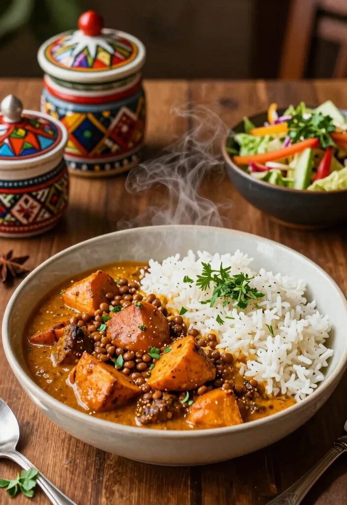 12 Vegan Curry Recipes Full of Warm Spiced Flavor - 2. Spicy Sweet Potato and Lentil Curry 1