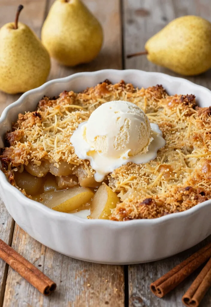 12 Vegan Fall Recipes for Cozy Seasonal Cooking - 9. Spiced Pear Crisp 1