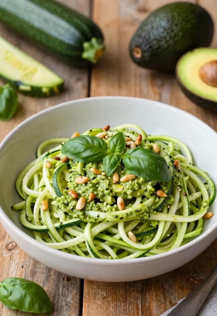 12 Vegetarian Keto Recipes for Low Carb Meatless Meals 1 12 Vegetarian Keto Recipes for Low Carb Meatless Meals - 1. Zucchini Noodles with Avocado Pesto 1